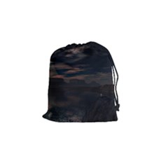 Landscape Planet Sky Lake Drawstring Pouch (small) by Simbadda