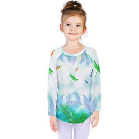 Scrapbooking Tropical Pattern Kids  Long Sleeve Tee by Simbadda