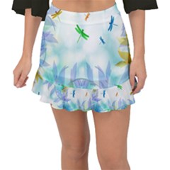 Scrapbooking Tropical Pattern Fishtail Mini Chiffon Skirt by Simbadda