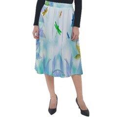 Scrapbooking Tropical Pattern Classic Velour Midi Skirt  by Simbadda