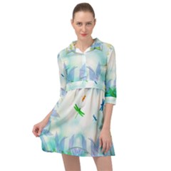 Scrapbooking Tropical Pattern Mini Skater Shirt Dress