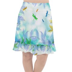 Scrapbooking Tropical Pattern Fishtail Chiffon Skirt