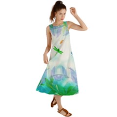 Scrapbooking Tropical Pattern Summer Maxi Dress