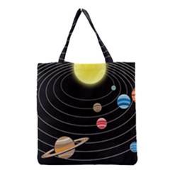 Solar System Planets Sun Space Grocery Tote Bag by Simbadda