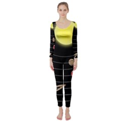 Solar System Planets Sun Space Long Sleeve Catsuit by Simbadda