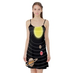 Solar System Planets Sun Space Satin Night Slip by Simbadda