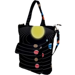 Solar System Planets Sun Space Shoulder Tote Bag by Simbadda