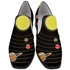 Solar System Planets Sun Space Women Slip On Heel Loafers