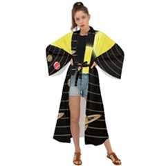 Solar System Planets Sun Space Maxi Kimono by Simbadda