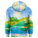 Tropical Resort Huts Lake River Men s Overhead Hoodie View2