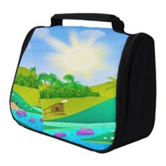 Tropical Resort Huts Lake River Full Print Travel Pouch (small) by Simbadda