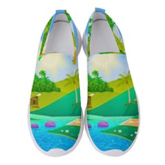 Tropical Resort Huts Lake River Women s Slip On Sneakers by Simbadda