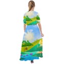 Tropical Resort Huts Lake River Waist Tie Boho Maxi Dress View2