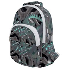 Gears Machine Machines Rounded Multi Pocket Backpack by Bajindul