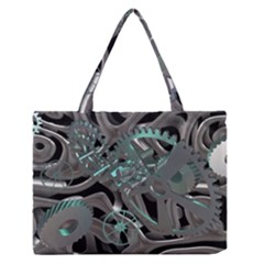 Gears Machine Machines Zipper Medium Tote Bag by Bajindul