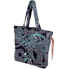 Gears Machine Machines Drawstring Tote Bag by Bajindul