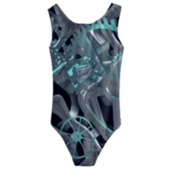 Gears Machine Machines Kids  Cut-out Back One Piece Swimsuit by Bajindul