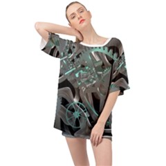 Gears Machine Machines Oversized Chiffon Top by Bajindul