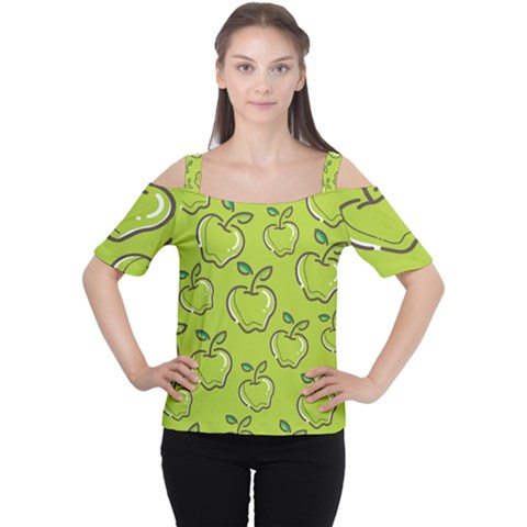 Fruit Apple Green Cutout Shoulder Tee by HermanTelo