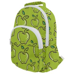 Fruit Apple Green Rounded Multi Pocket Backpack