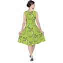 Fruit Apple Green V-Neck Midi Sleeveless Dress  View2