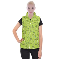 Fruit Apple Green Women s Button Up Vest