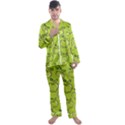 Fruit Apple Green Men s Satin Pajamas Long Pants Set View1