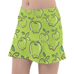 Fruit Apple Green Tennis Skirt