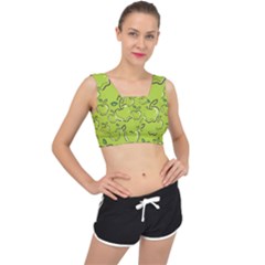 Fruit Apple Green V-back Sports Bra