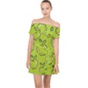 Fruit Apple Green Off Shoulder Chiffon Dress View1