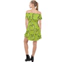 Fruit Apple Green Off Shoulder Chiffon Dress View2