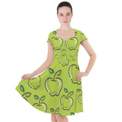 Fruit Apple Green Cap Sleeve Midi Dress