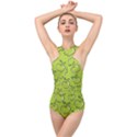 Fruit Apple Green Cross Front Low Back Swimsuit View1