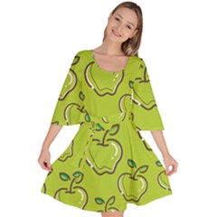 Fruit Apple Green Velour Kimono Dress by HermanTelo