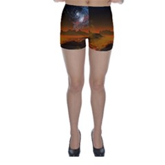 Galaxy Galaxies Bump Together Lava Skinny Shorts by Simbadda