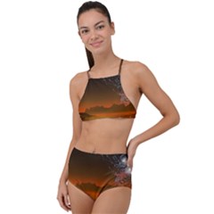 Galaxy Galaxies Bump Together Lava High Waist Tankini Set by Simbadda