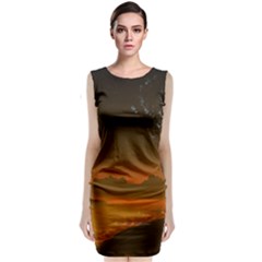 Galaxy Galaxies Bump Together Lava Sleeveless Velvet Midi Dress