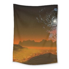 Galaxy Galaxies Bump Together Lava Medium Tapestry by Simbadda