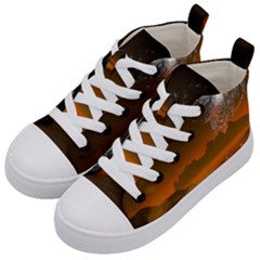 Galaxy Galaxies Bump Together Lava Kids  Mid-top Canvas Sneakers by Simbadda