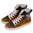 Galaxy Galaxies Bump Together Lava Women s Hi-Top Skate Sneakers View2