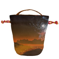 Galaxy Galaxies Bump Together Lava Drawstring Bucket Bag by Simbadda