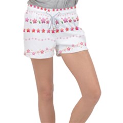 Sakura Border Cherry Blossom Women s Velour Lounge Shorts by Simbadda