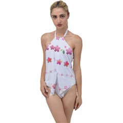 Sakura Border Cherry Blossom Go With The Flow One Piece Swimsuit by Simbadda