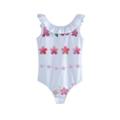 Sakura Border Cherry Blossom Kids  Frill Swimsuit by Simbadda