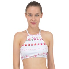 Sakura Border Cherry Blossom Racer Front Bikini Top