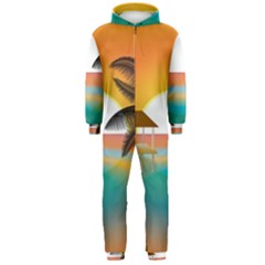 Sunset Beach Beach Palm Ocean Hooded Jumpsuit (men)  by Simbadda