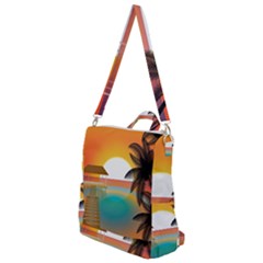 Sunset Beach Beach Palm Ocean Crossbody Backpack by Simbadda