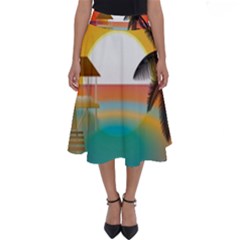 Sunset Beach Beach Palm Ocean Perfect Length Midi Skirt by Simbadda