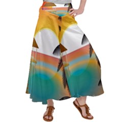 Sunset Beach Beach Palm Ocean Satin Palazzo Pants by Simbadda