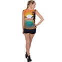 Sunset Beach Beach Palm Ocean Bubble Hem Chiffon Tank Top View2